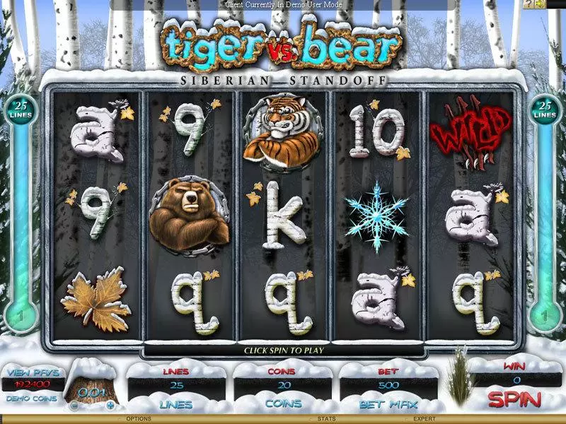 Tiger vs Bear - Siberian Standoff Slots made by Genesis - Main Screen Reels