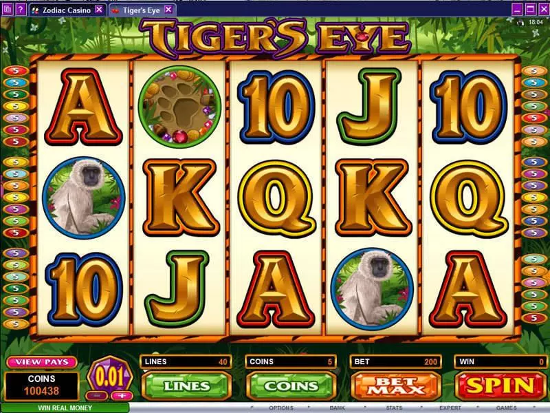 Tiger's Eye Slots made by Microgaming - Main Screen Reels