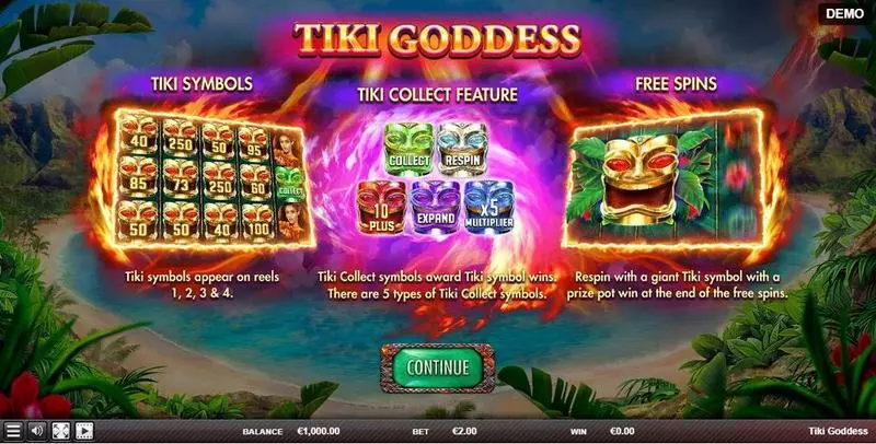 Tiki Goddess Slots made by Red Rake Gaming - Info and Rules