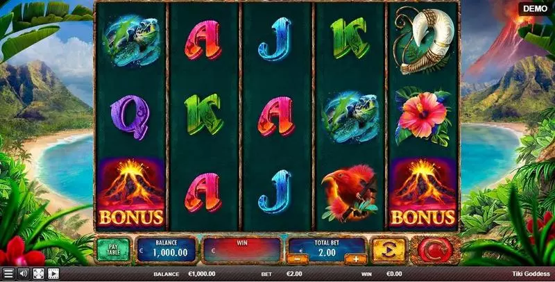 Tiki Goddess Slots made by Red Rake Gaming - Main Screen Reels