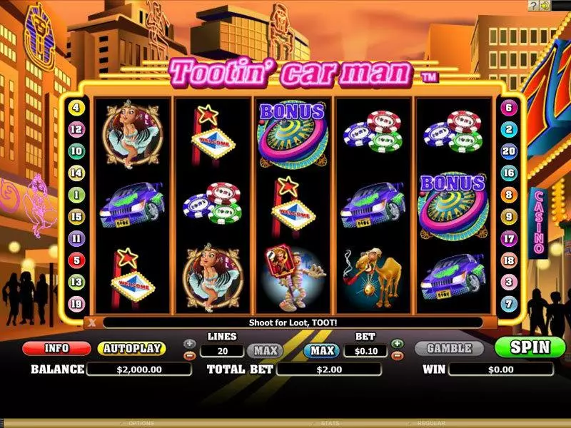 Tootin' Car Man Slots made by Microgaming - Main Screen Reels