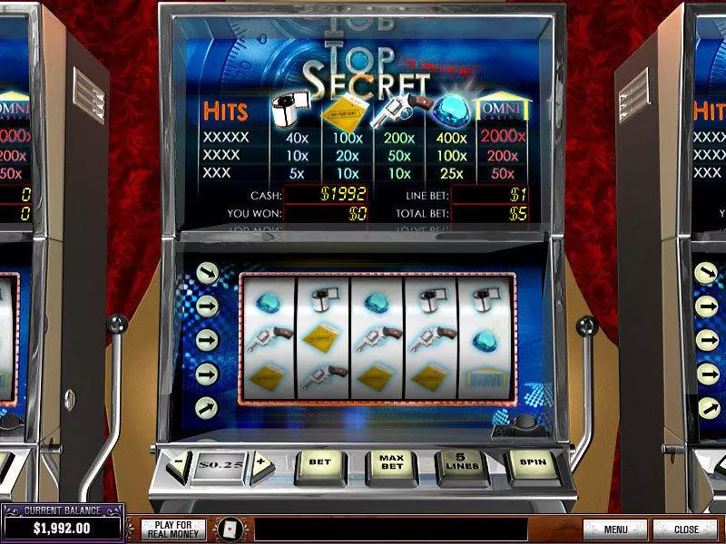 Top Secret Slots made by PlayTech - Main Screen Reels