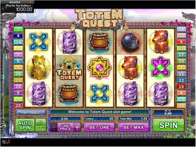 Totem Quest Slots made by GamesOS - Main Screen Reels