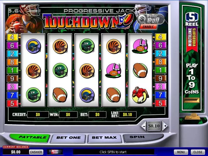 Touchdown Slots made by PlayTech - Main Screen Reels