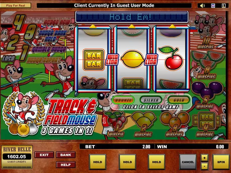 Track and Fieldmouse Slots made by Microgaming - Main Screen Reels