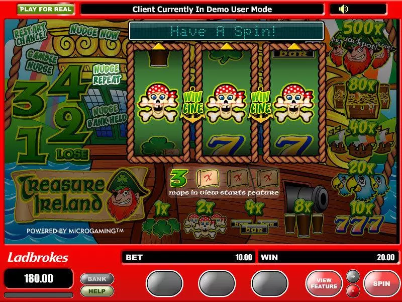 Treasure Ireland Slots made by Microgaming - Main Screen Reels