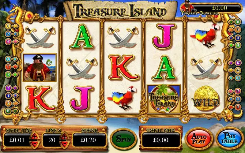 Treasure Island Slots made by Inspired - Main Screen Reels