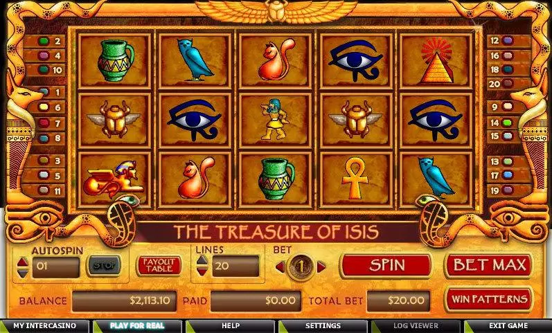 Treasure of Isis Slots made by CryptoLogic - Main Screen Reels