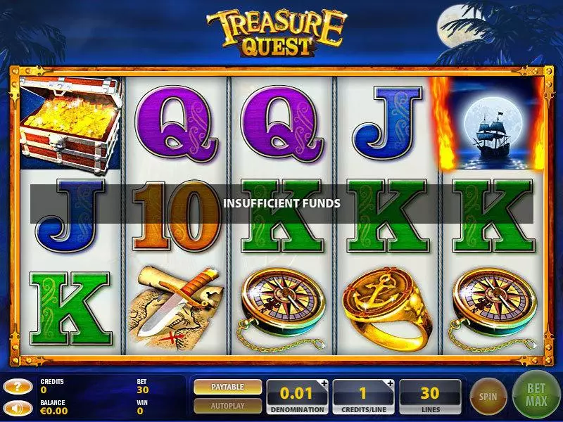 Treasure Quest Slots made by GTECH - Main Screen Reels