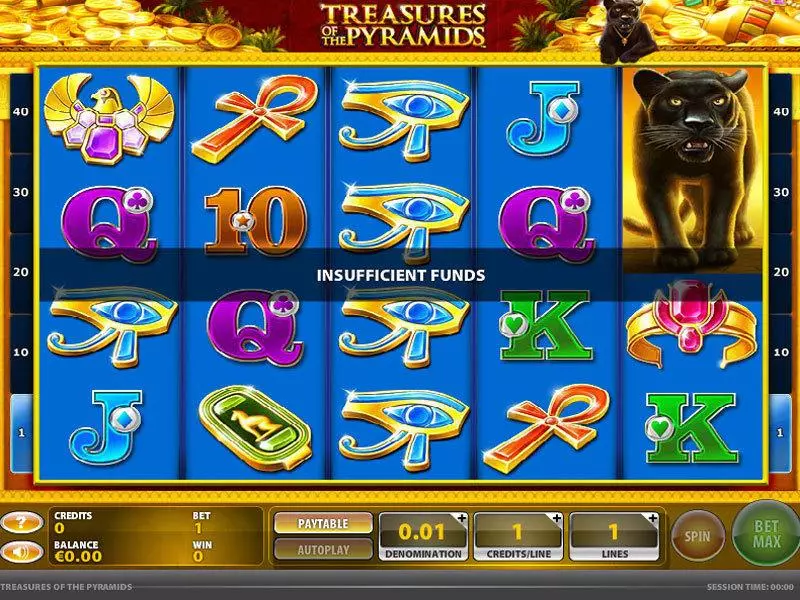 Treasures of the Pyramids Slots made by GTECH - Main Screen Reels