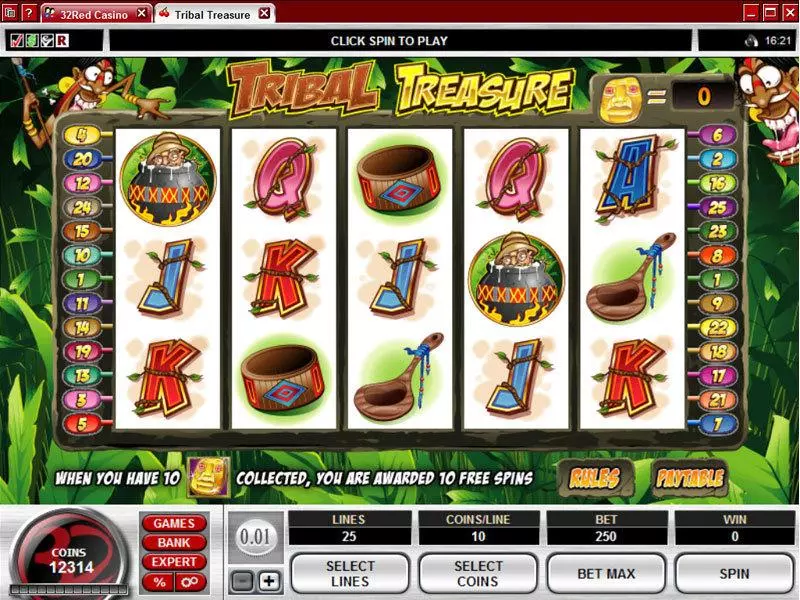 Tribal Treasure Slots made by Microgaming - Main Screen Reels