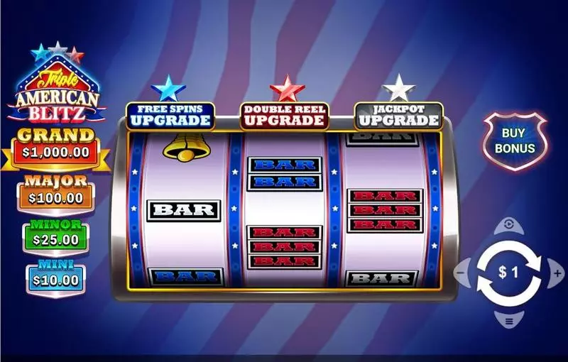 Triple American Blitz Slots made by Wizard Gaming - Main Screen Reels