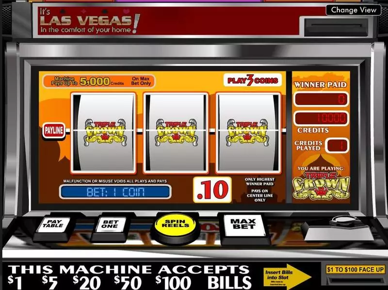 Triple Crown Slots made by BetSoft - Introduction Screen