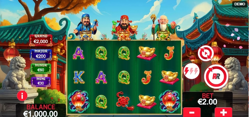 Triple Fu Lu Shou Slots made by Red Rake Gaming - Main Screen Reels