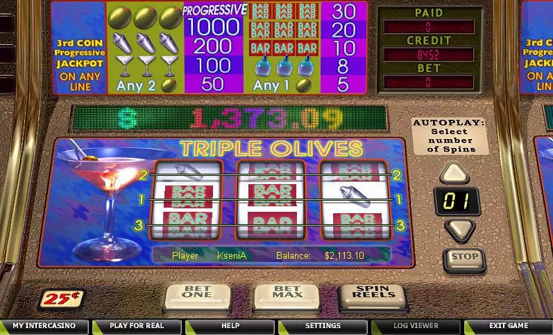 Triple Olives Slots made by CryptoLogic - Main Screen Reels