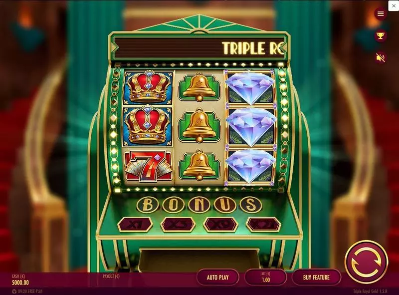 Triple Royal Gold Slots made by Thunderkick - Main Screen Reels