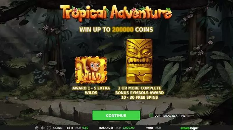 Tropical Adventure Slots made by StakeLogic - Free Spins Feature
