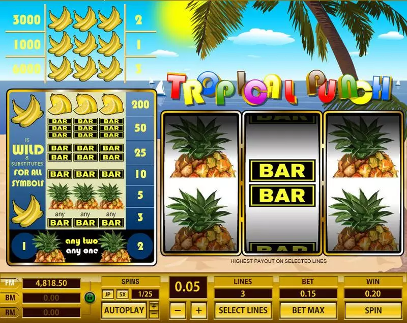 Tropical Punch Slots made by Topgame - Main Screen Reels