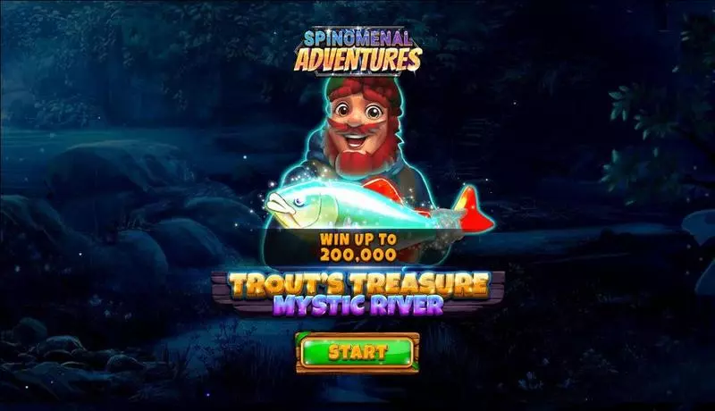 Trout’s Treasure - Mystic River Slots made by Spinomenal - Introduction Screen