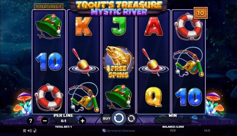 Trout’s Treasure - Mystic River Slots made by Spinomenal - Main Screen Reels