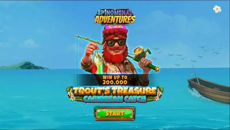 Trout’s Treasure – Caribbean Catch Slots made by Spinomenal - Introduction Screen