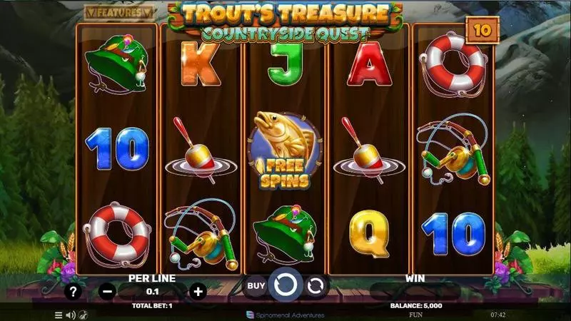 Trout’s Treasure – Countryside Quest Slots made by Spinomenal - Main Screen Reels