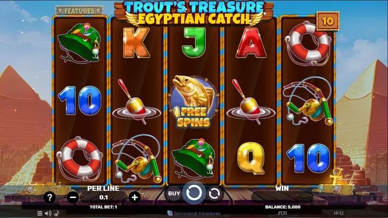 Trout’s Treasure – Egyptian Catch Slots made by Spinomenal - Main Screen Reels