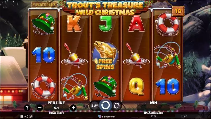Trout’s Treasure – Wild Christmas Slots made by Spinomenal - Main Screen Reels