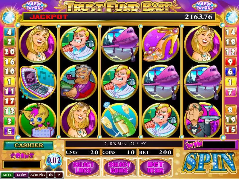 Trust Fund Baby Slots made by Wizard Gaming - Main Screen Reels