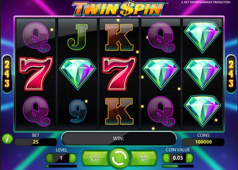 Twin Spin Slots made by NetEnt - Main Screen Reels