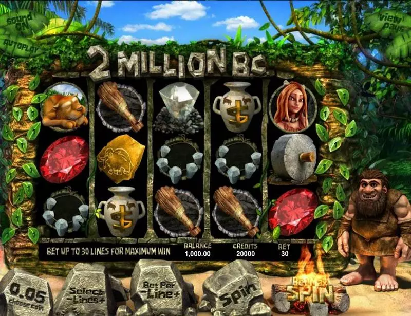 Two Million BC Slots made by BetSoft - Main Screen Reels
