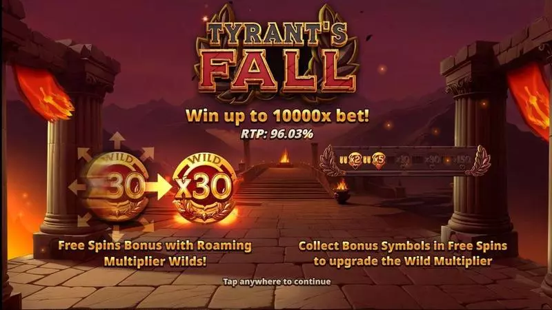 Tyrant's Fall  Slots made by Slotmill - Introduction Screen