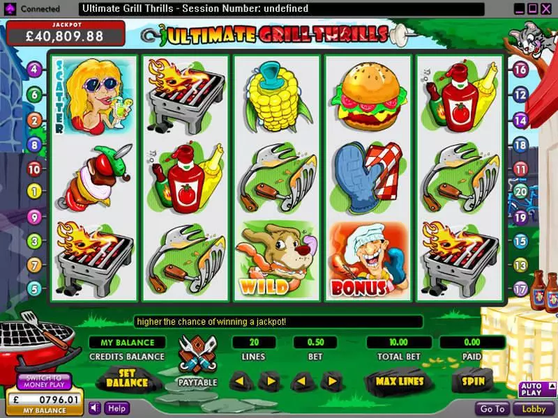 Ultimate Grill Thrills Slots made by 888 - Main Screen Reels