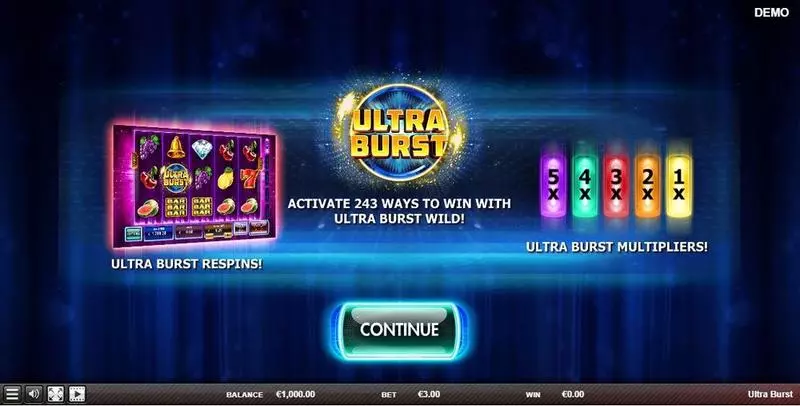 Ultra Burst Slots made by Red Rake Gaming - Info and Rules