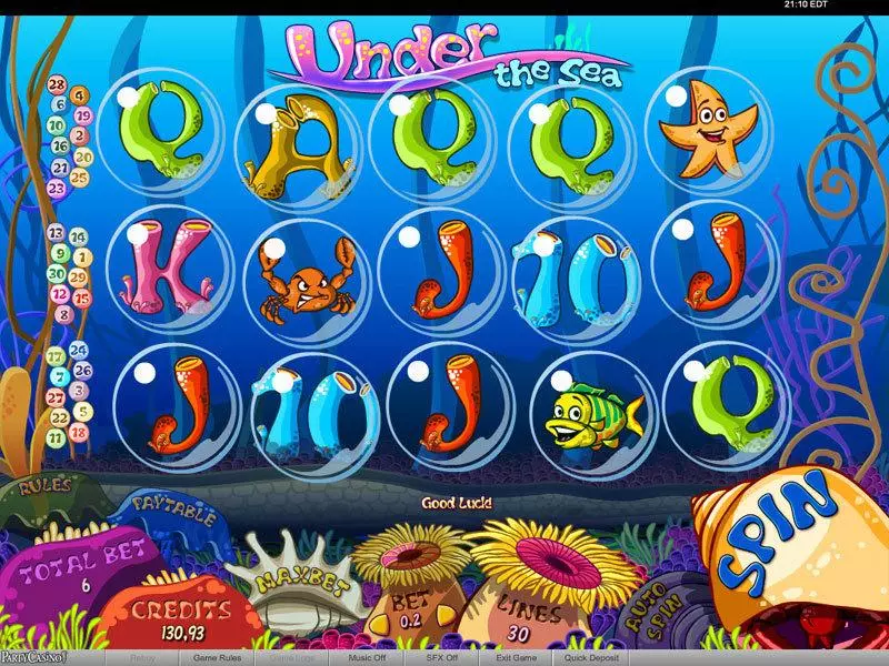 Under the Sea Slots made by bwin.party - Main Screen Reels