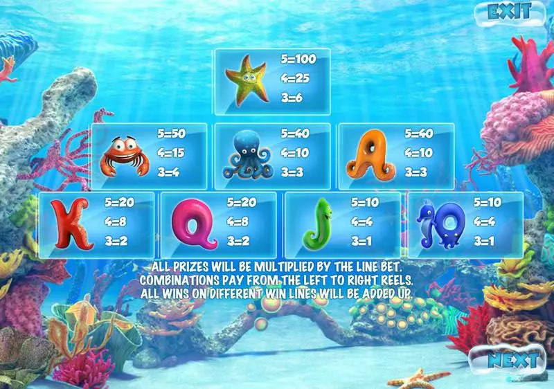 UnderWater World Slots made by Sheriff Gaming - Info and Rules