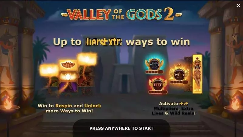 Valley of the Gods 2 Slots made by Yggdrasil - Info and Rules