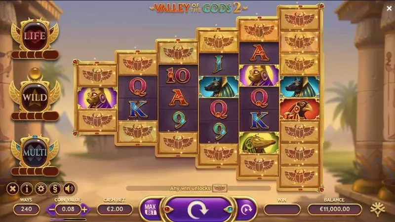 Valley of the Gods 2 Slots made by Yggdrasil - Main Screen Reels