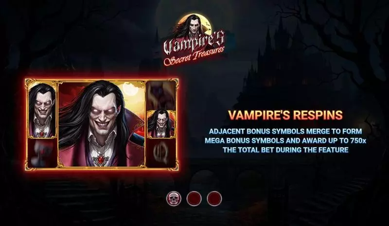 Vampire’s Secret Treasures Slots made by Wizard Games - Introduction Screen