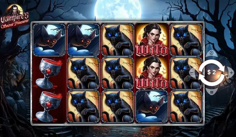 Vampire’s Secret Treasures Slots made by Wizard Games - Main Screen Reels