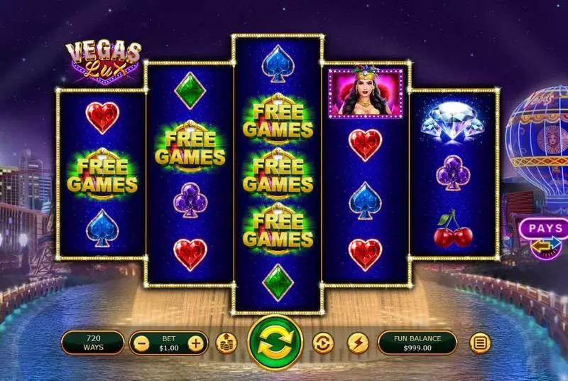 Vegas Lux Slots made by RTG - Free Spins Feature