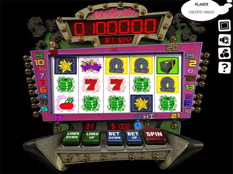 Vegas Mania Slots made by Slotland Software - Main Screen Reels