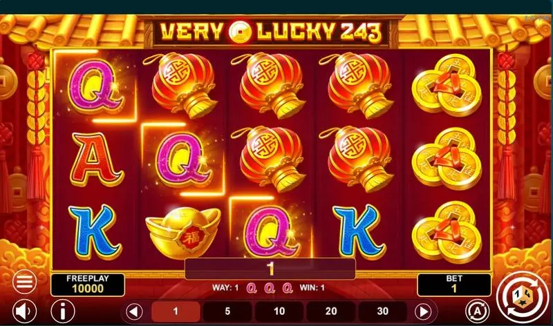 Very Lucky 243 Slots made by 1Spin4Win - Main Screen Reels