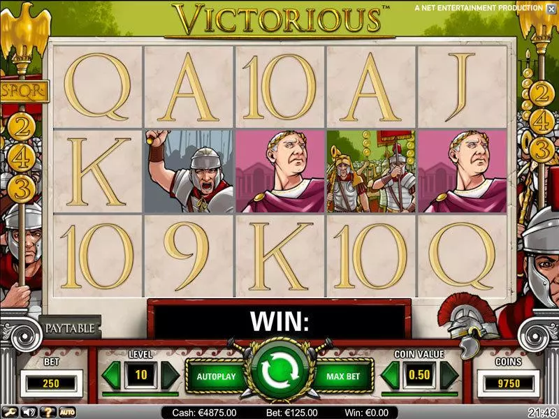 Victorious Slots made by NetEnt - Main Screen Reels