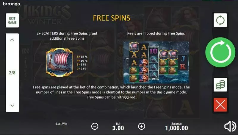 Vikings Winter Slots made by Booongo - Free Spins Feature