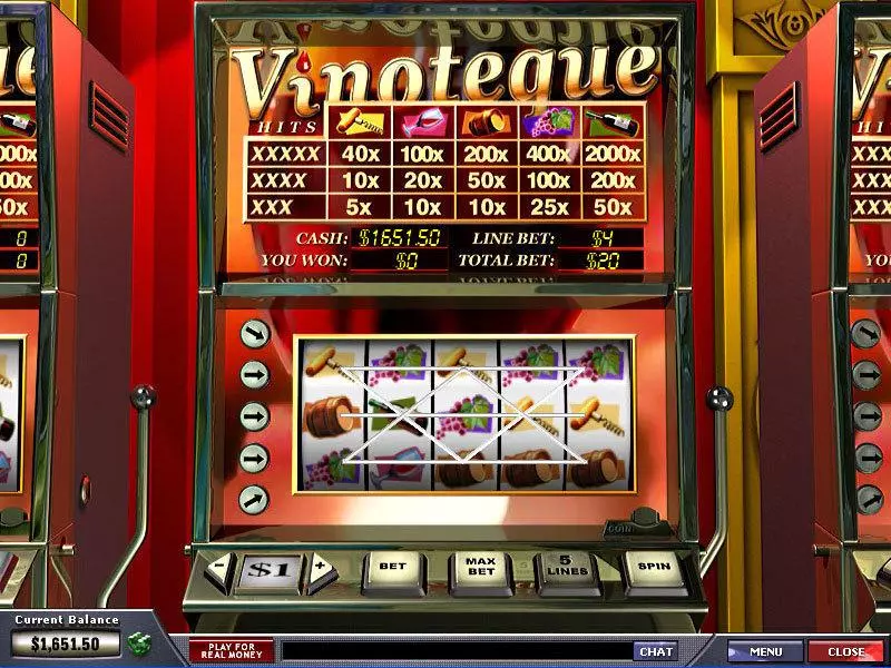 Vinoteque Slots made by PlayTech - Main Screen Reels