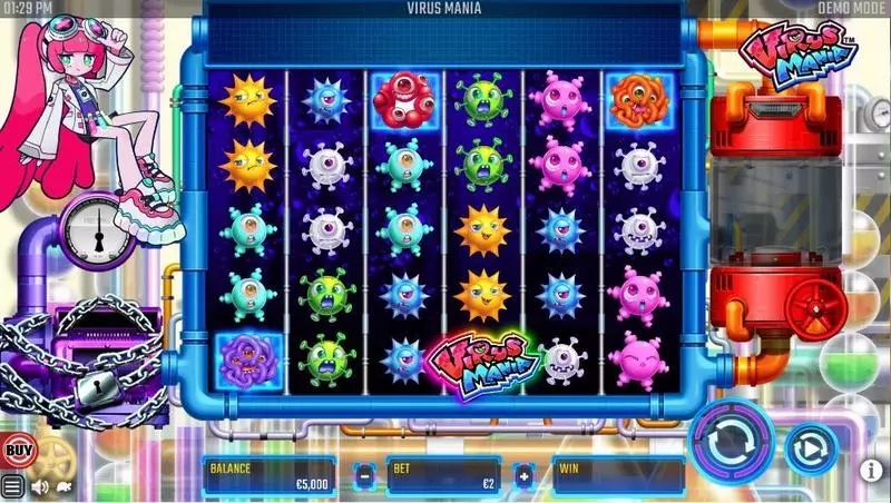 Virus Mania Slots made by Win Fast Games - Main Screen Reels