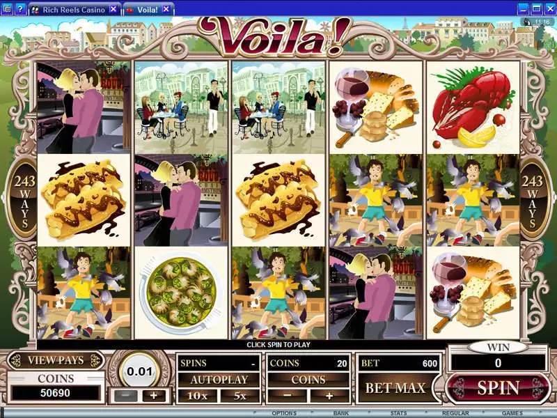 Voila Slots made by Microgaming - Main Screen Reels