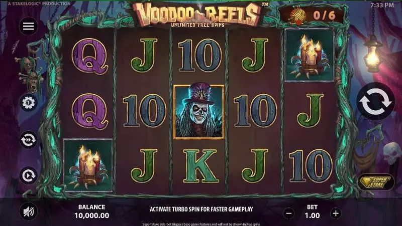 Voodoo Reels Unlimited Free Spins Slots made by StakeLogic - Main Screen Reels