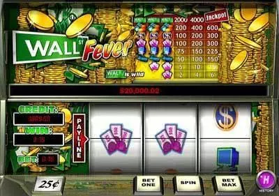Wall st Fever 1 Line Slots made by PlayTech - Main Screen Reels